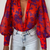 Fiona | Floral Puff Sleeve Blouse for Women