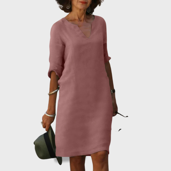 Elsie | V-Neck Mini Dress with 3/4 Sleeves