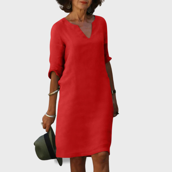 Elsie | V-Neck Mini Dress with 3/4 Sleeves
