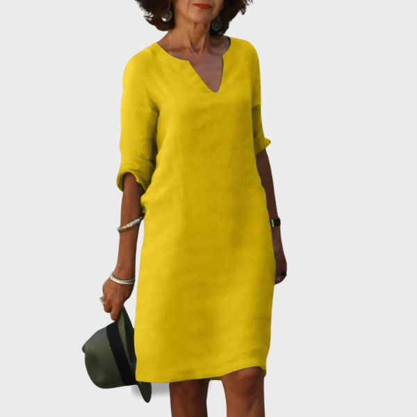 Elsie | V-Neck Mini Dress with 3/4 Sleeves