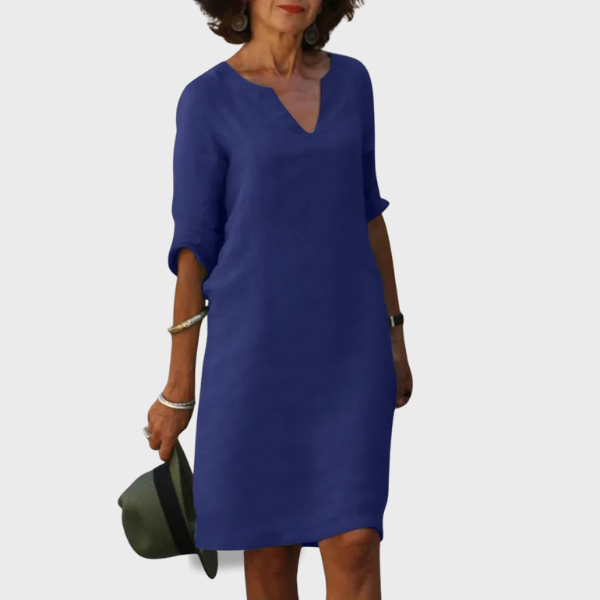 Elsie | V-Neck Mini Dress with 3/4 Sleeves