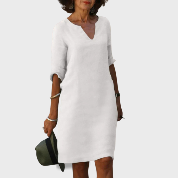 Elsie | V-Neck Mini Dress with 3/4 Sleeves