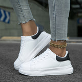 Liliana | Clean White Faux Leather Sneakers