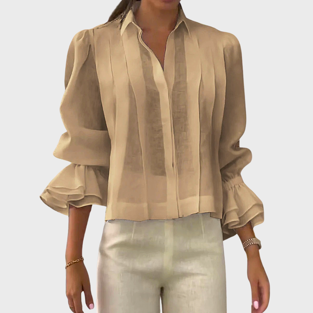 Judi | Linen Lapel Long Sleeve Cardigan