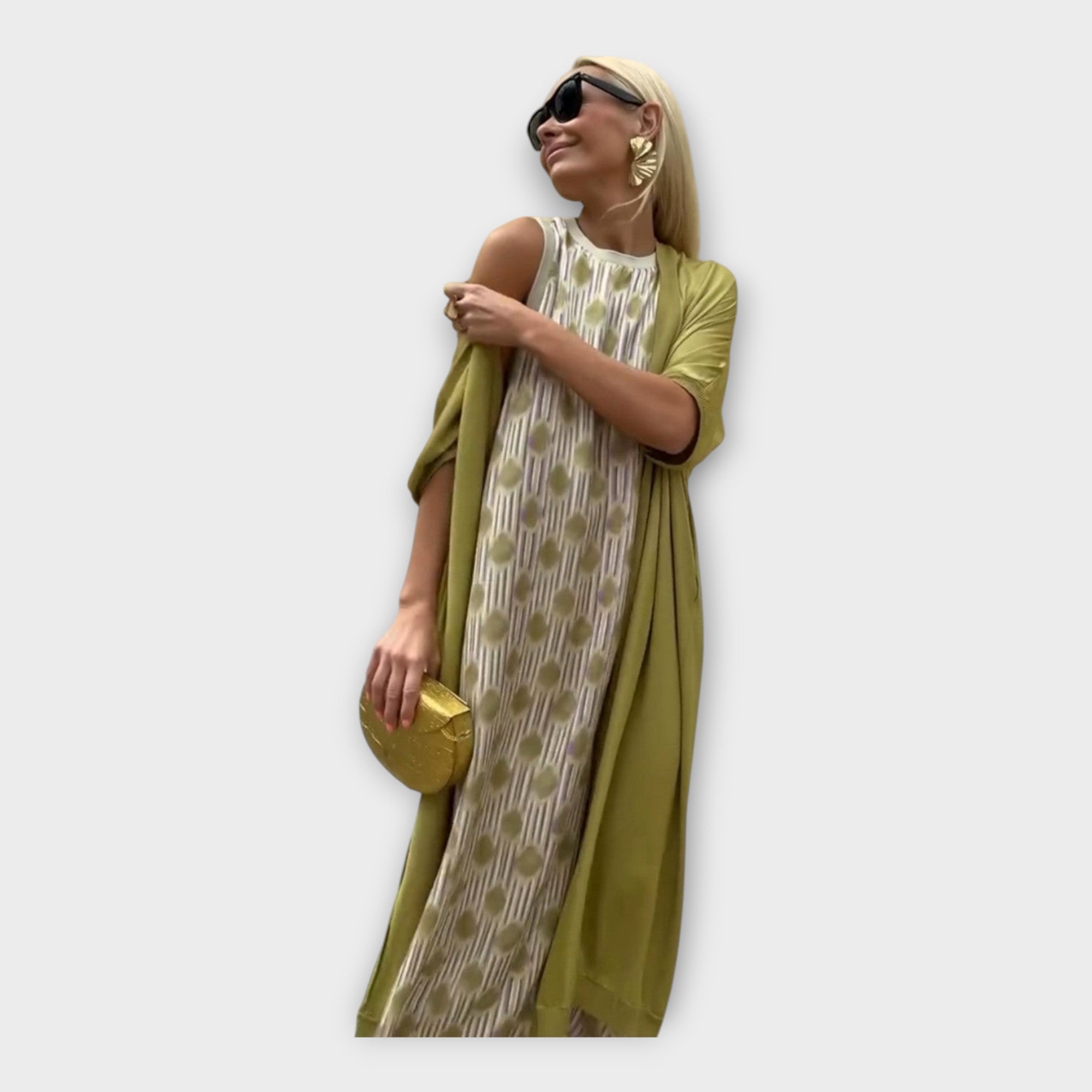 Arabella | Geometric Pattern Maxi Dress Silhouette