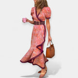 Alexandrina | Romantic Belted Satin Luxurious Dress