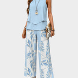 Arabella | Sleeveless Blouse and Patterned Trousers