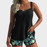 Alexandrina | Floral Embroidered Halterneck Tankini Set