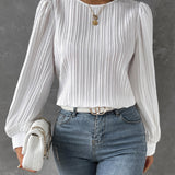 Edith – Textured Long Sleeve Blouse