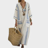 Alexandria | Kaftan With Stripes Oversized Pockets