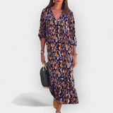 Alexandrine | V-Neck Retro Velvet Embellished Dress