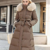 Women's luxurious long casual parka coat