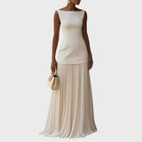 Klara | Sleeveless Pleated Maxi Dress