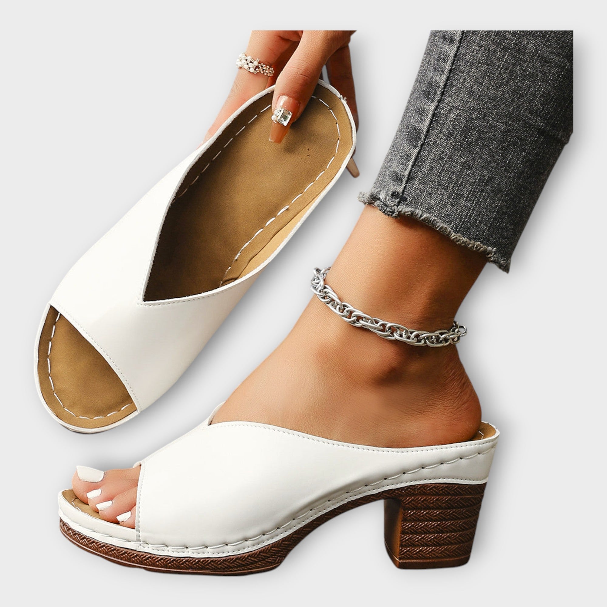 Jordan | All-Day Comfort Chunky-Heel Open-Back Sandals