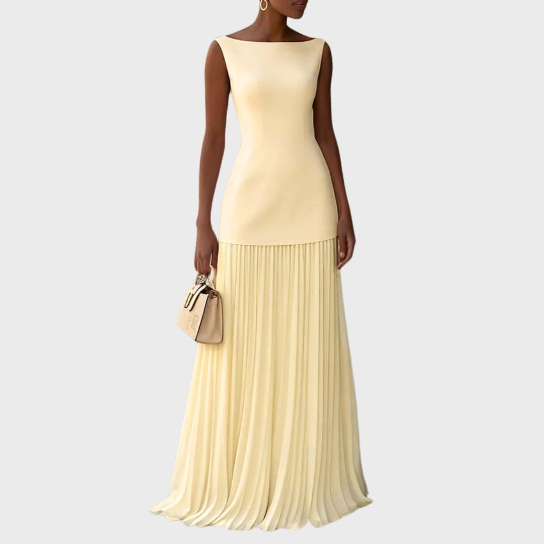 Klara | Sleeveless Pleated Maxi Dress