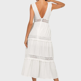 Georgia | Sleeveless Boho-Style Midi Dress with Lace Details