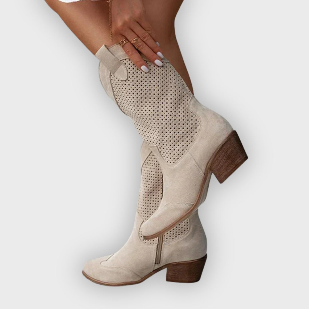 Cassandra | Breathable Stylish Cowboy Boots with Zip