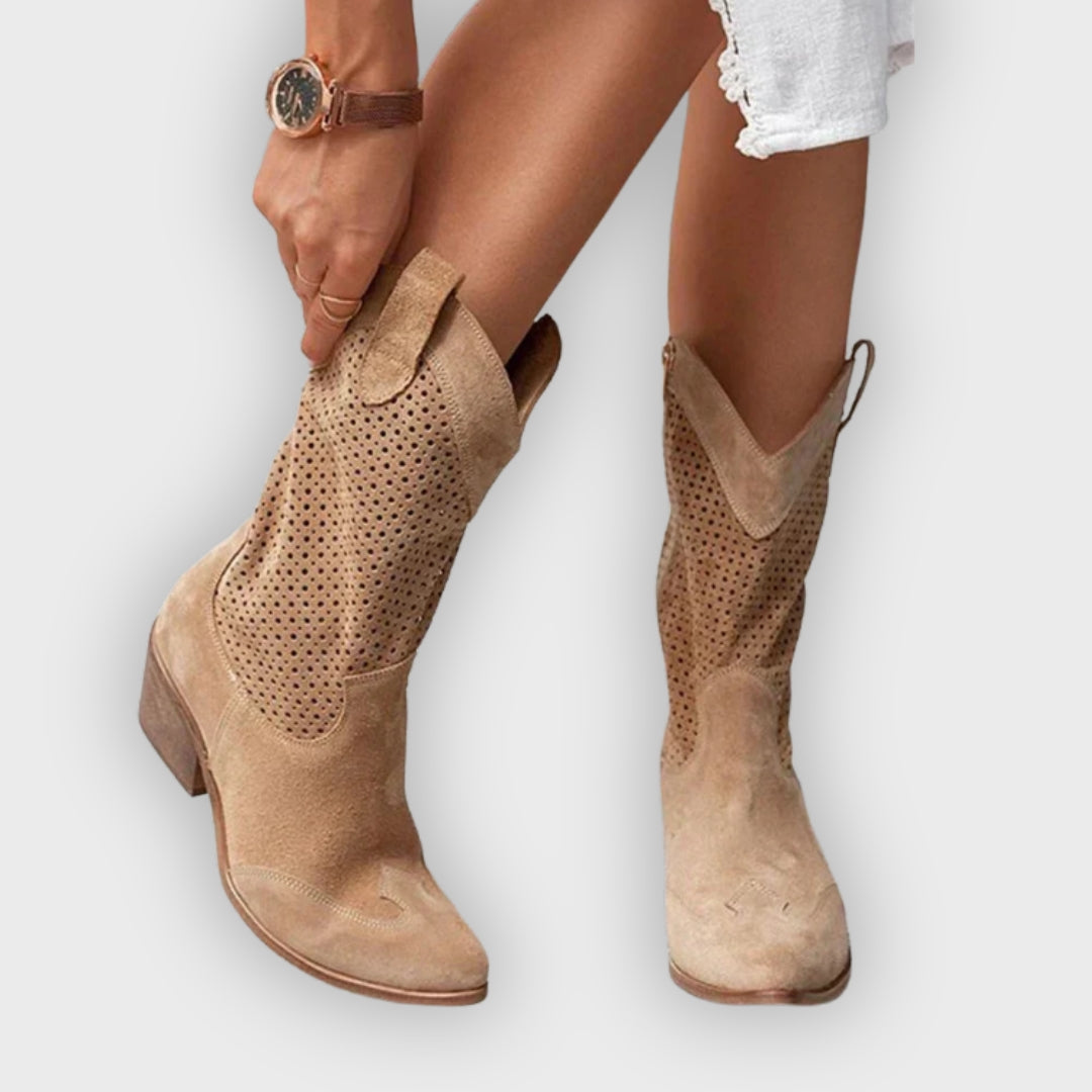Cassandra | Breathable Stylish Cowboy Boots with Zip