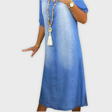 Tilly | Summer V-Neck Half-Denim Dress