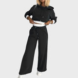 Emily | Women's 2-Piece Hoodie Tracksuit Set with Wide-Leg Trousers