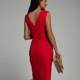 Portia | Elegant Draped Midi Dress