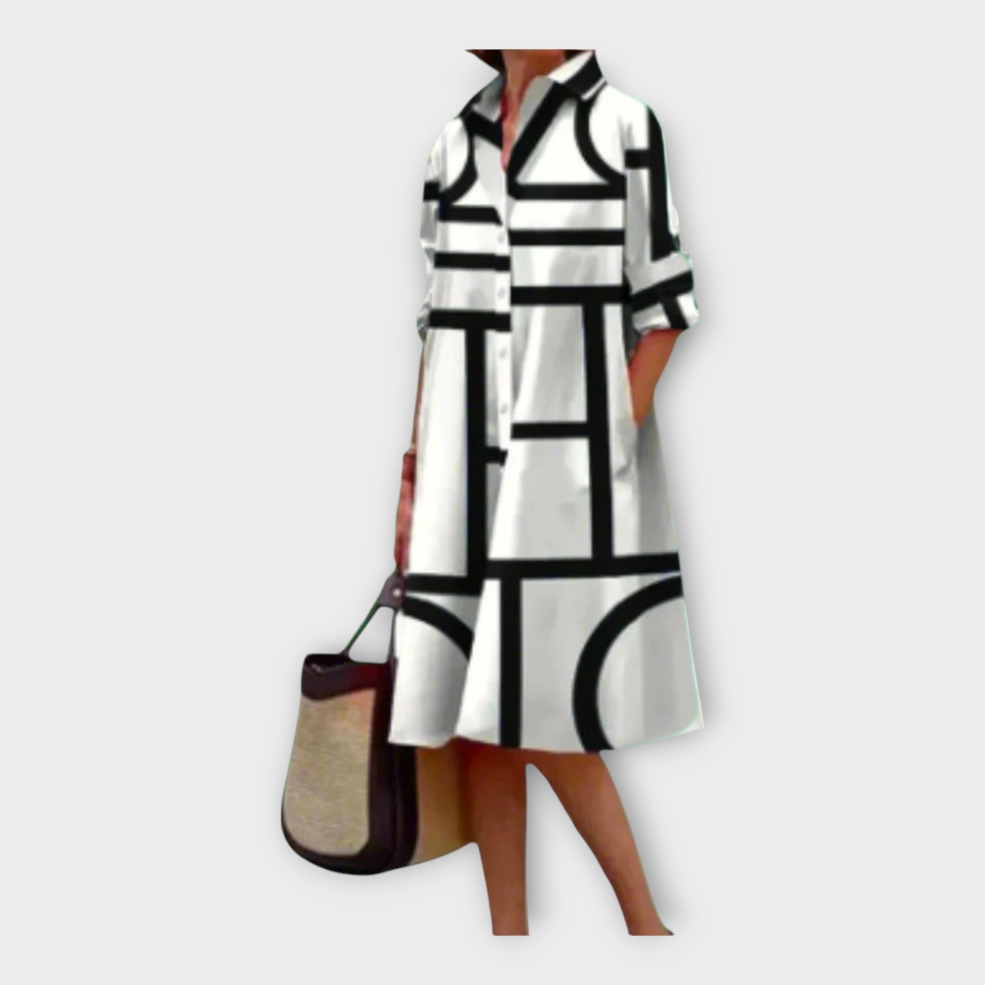 Isabella | Handcrafted Dress With Geometric Pattern
