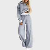 Emily | Women's 2-Piece Hoodie Tracksuit Set with Wide-Leg Trousers