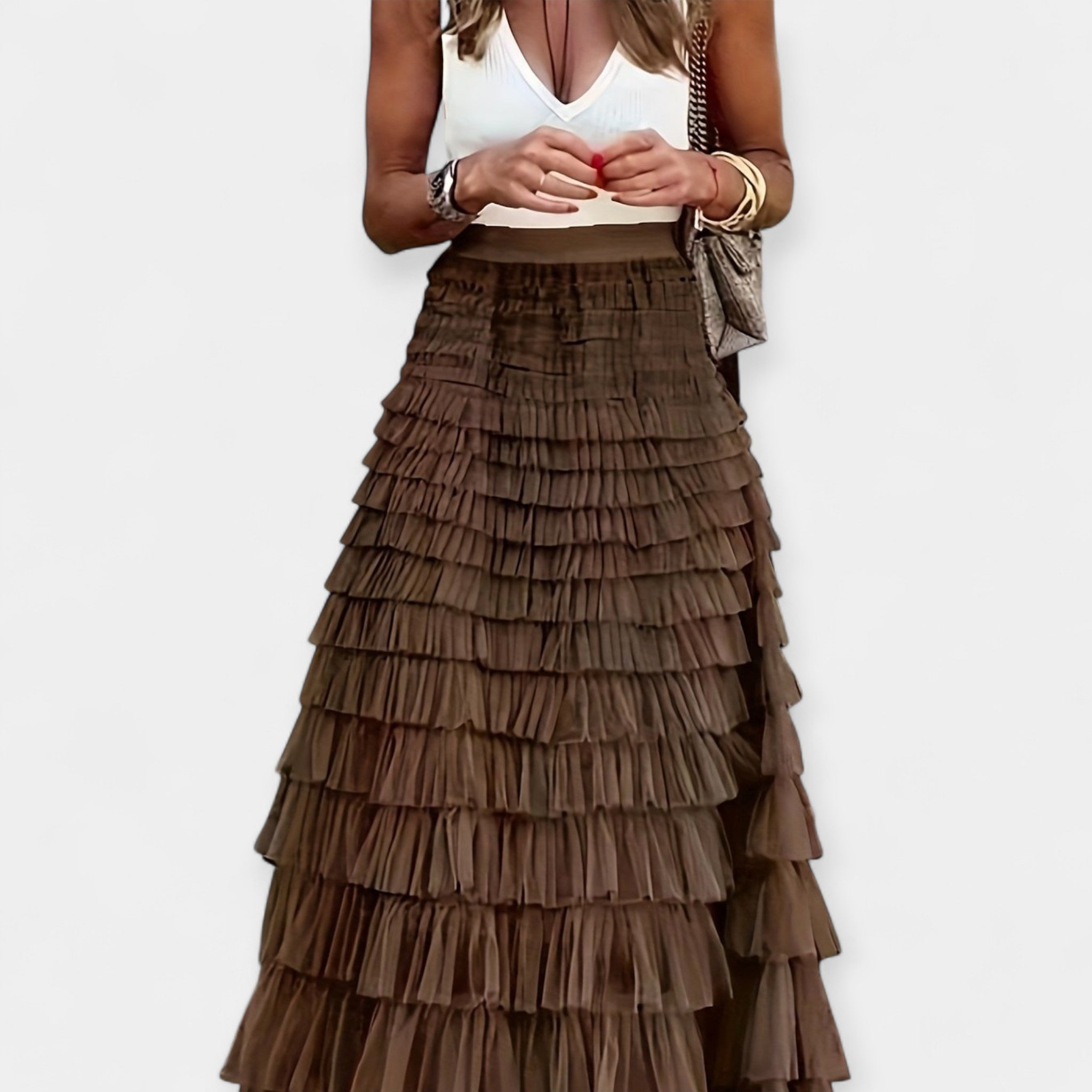 Alexandra | Boho Unquestionably Textured Satin Skirt