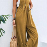 Women's Casual Loose Fit Jumpsuit – Sleeveless, Wide-Leg, Lightweight