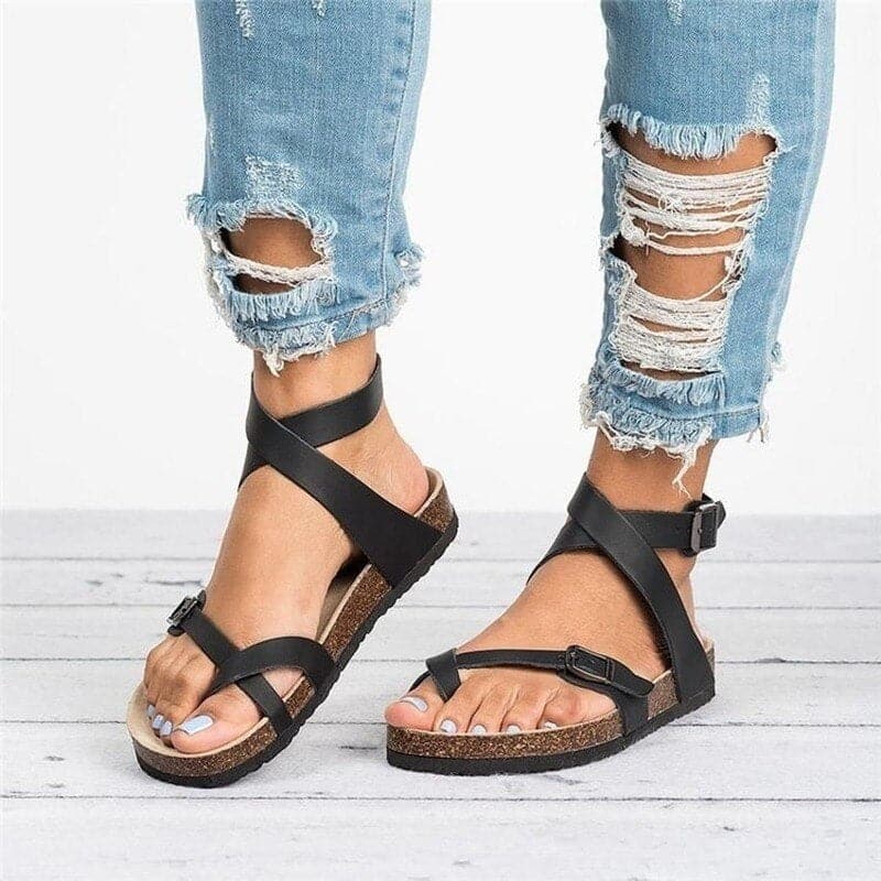 Women’s Sandals - Ergonomic Fit - Cushioned Footbed - Adjustable Straps - Flat Sole