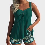 Alexandrina | Floral Embroidered Halterneck Tankini Set
