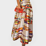 Catherine | Geometric Patterned Eveningwear Maxi Dress