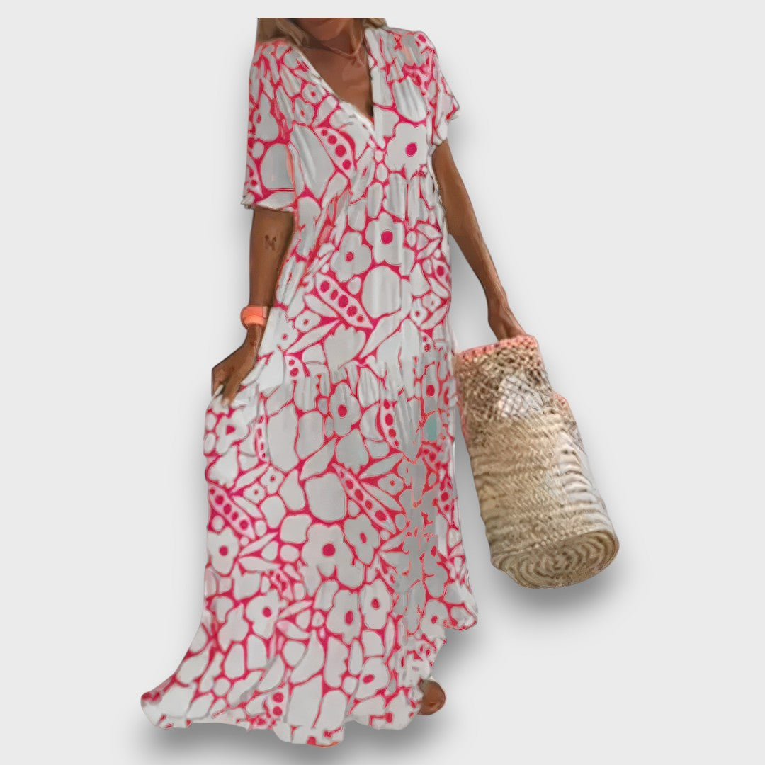 Amelia | Magnificent Floral Silhouette Dress Buttons