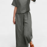 Alexandra Windsor | Airy Comfortable Linen Trousers Top