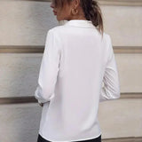 Women's Long Sleeve Formal Business Shirt - Button Down Blouse