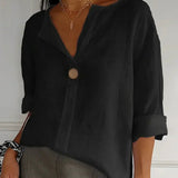 Ilja™ V-Neck Long Sleeve Loose Shirt
