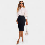 Christabella | Glamorous Tailormade Waist Midi Skirt