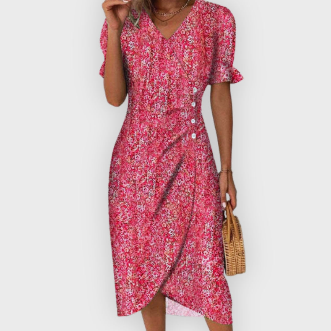 Holly | Elegant Floral Midi Dress