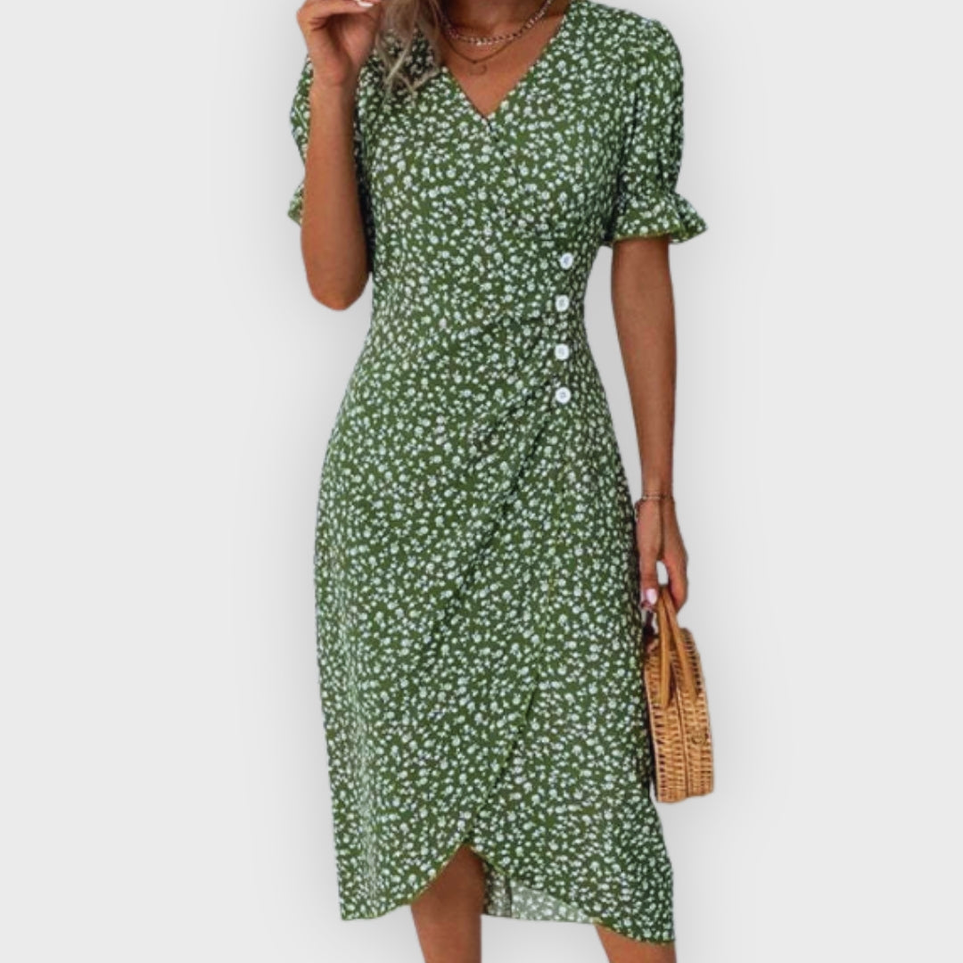 Holly | Elegant Floral Midi Dress