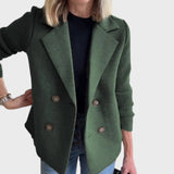 Ella | Elegant Autumn Knit-Sleeve Blazer
