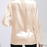 Luna - Satin Button-Up Blouse