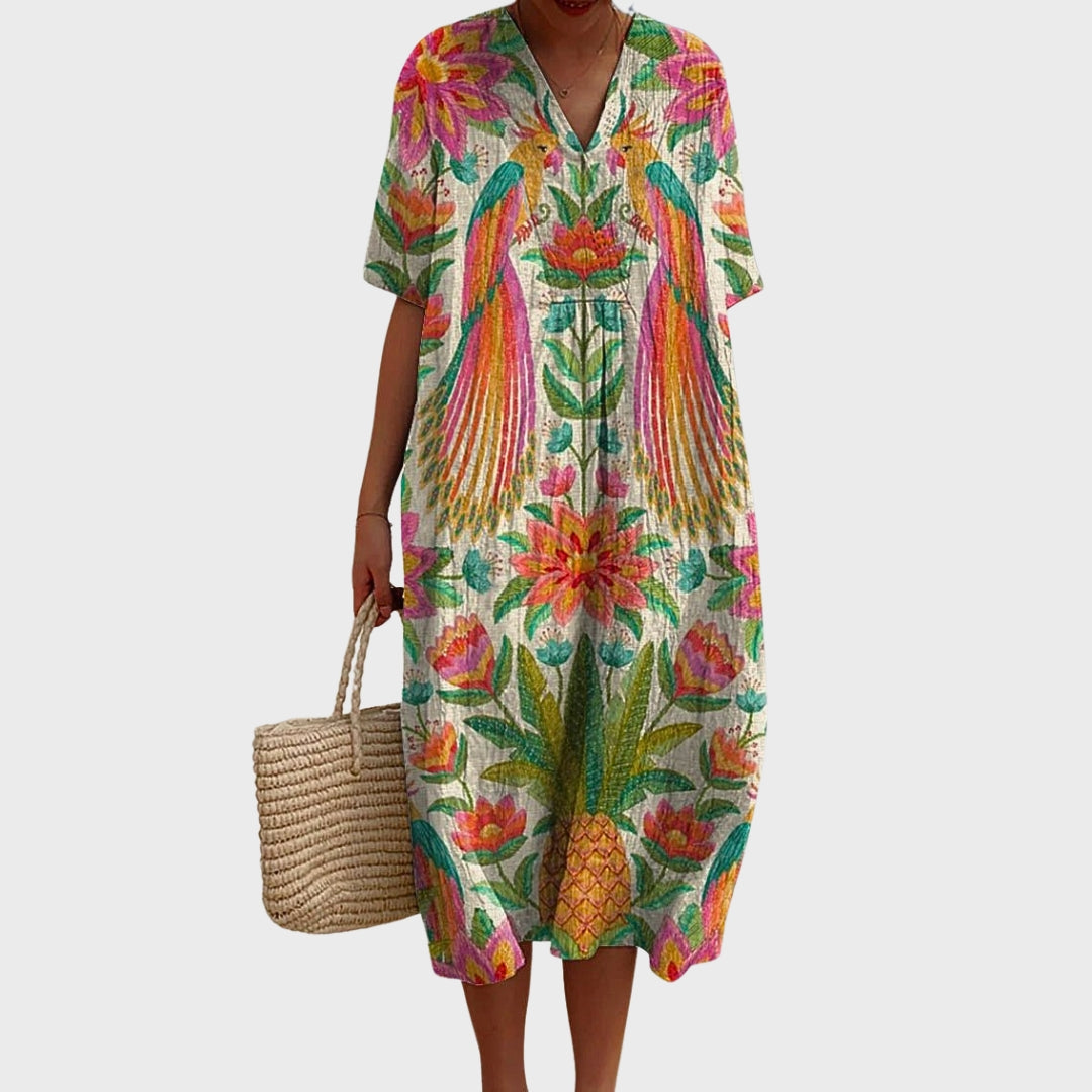 Celia | Vintage Indian Floral Cotton Dress