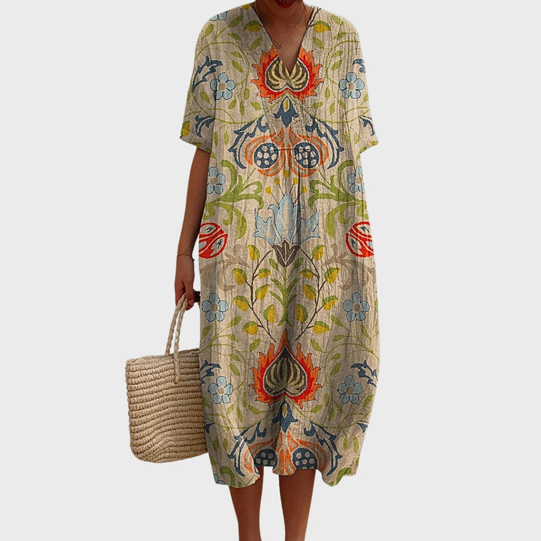Celia | Vintage Indian Floral Cotton Dress