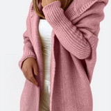 Women's knitted hooded coat