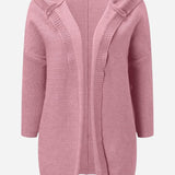 Women's knitted hooded coat