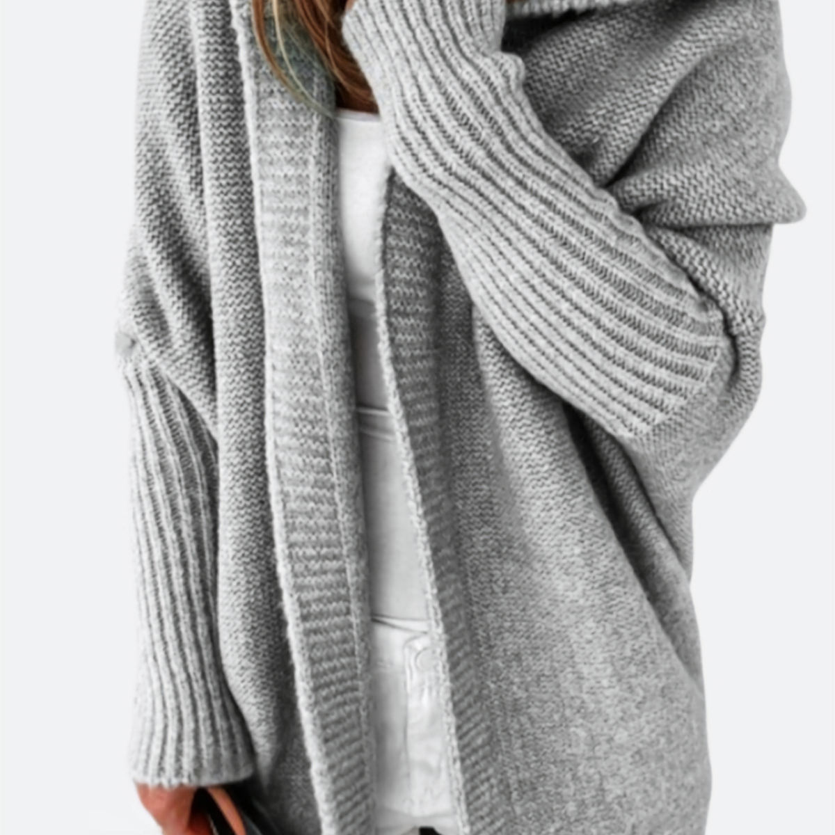 Women's knitted hooded coat