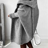 Women's knitted hooded coat