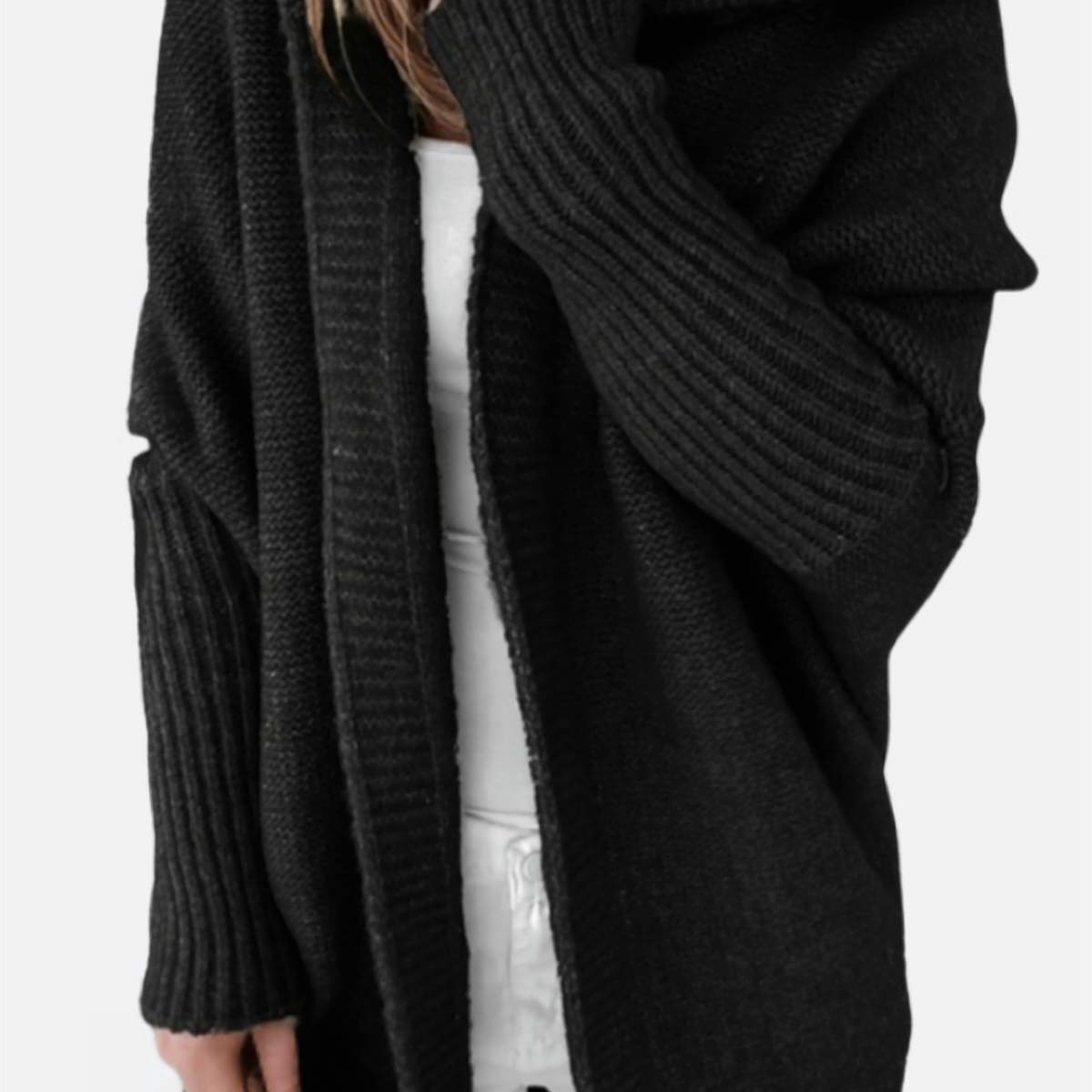 Women's knitted hooded coat