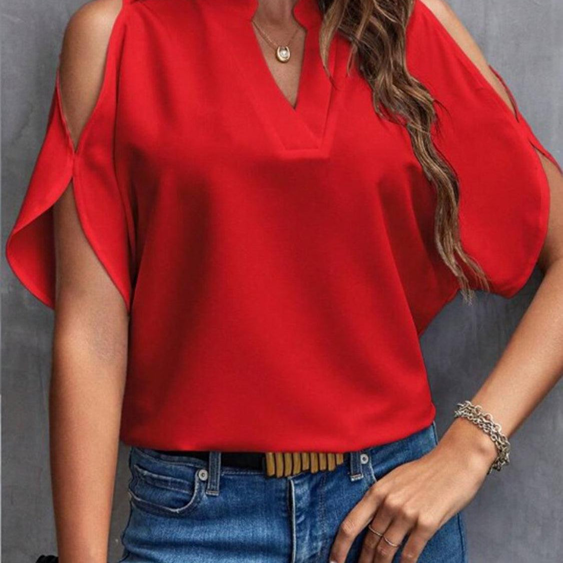 Elegant Off-Shoulder Blouse for Women with Half Sleeves