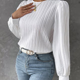 Edith – Textured Long Sleeve Blouse